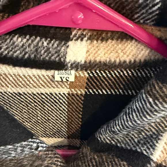 Plaid Button-Up Long Jacket - Picture 2 of 2